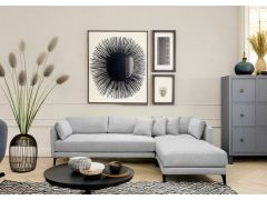 מערכת ישיבה פינתית ענקית 3 מטר RAM DESIGN דגם מיה פרימיום בגוון אפור בהיר