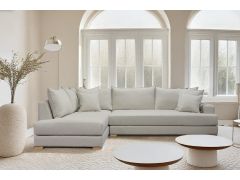 מערכת ישיבה פינתית ענקית 3 מטר RAM DESIGN דגם שיה בגוון אפור בהיר