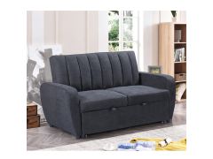 ספה דו מושבית מבד נפתחת למיטה זוגית דגם נפאל בגוון שחור