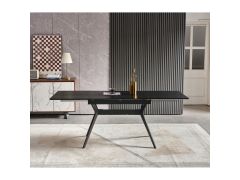 שולחן אוכל נפתח 1.4-2.4 מטר דגם סנטוריני בגוון אלון שחור