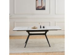 שולחן אוכל נפתח 1.2-2 מטר דגם סנטוריני בגוון לבן