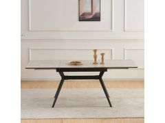 שולחן אוכל נפתח 1.2-2 מטר דגם סנטוריני בגוון אפור