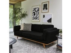 ספה תלת מושבית FLORIDA בגוון שחור