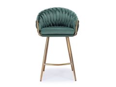 כיסא בר מילה קטיפה ירוק רגל זהב