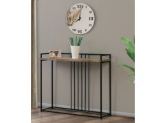 קונסולה מעץ מלא עם מתכת בשחור