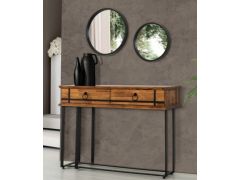 קונסולה מעץ מלא ידיות שחורות