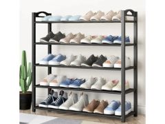 כוננית נעליים 5 מדפים גוון אפור כהה / שחור