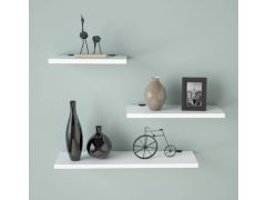 סט 3 מדפי קיר צבע לבן