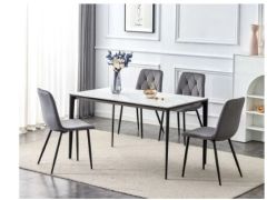 סט 4 כיסאות בריסל אפור כהה