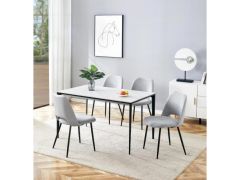 סט 4 כיסאות לפינת אוכל דגם ברזיל אפור בהיר