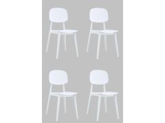 סט 4 כיסאות לפינת אוכל דגם הונג קונג לבן