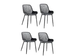 סט 4 כיסאות לפינת אוכל דגם וינה שחור