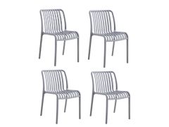 סט 4 כיסאות סינגפור אפור