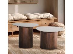 סט 2 שולחנות דגם סידני פלטת שיש בצורת טיפה