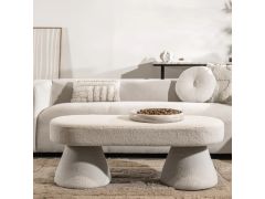 ספסל לוקה מאורך בצבע לבן