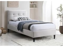 מיטת יחיד 90*190 מרופדת בד דגם ארט בגוון קרם