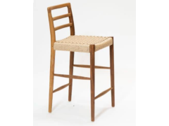 כסא בר מעץ וראטן סינטטי Stripe 