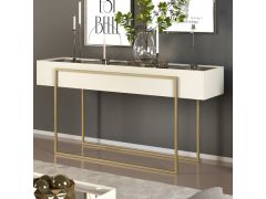 קונסולה בגוון אופוייט וזהב דגם מלודי