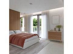 קומודה בגוון עץ ופרזול זהב דגם ענבר