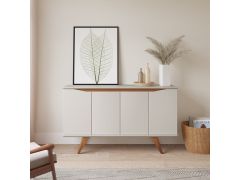 שידת כניסה בגוון אופוייט מט ועץ טבעי דגם רובין