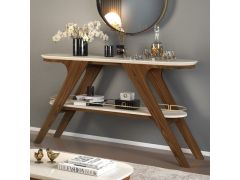 קונסולה בגוון אופוייט בשילוב עץ כהה דגם רוזן