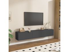 מזנון צף נתלה לקיר דגם אלונה ברוחב 180 ס"מ בגוון אפור