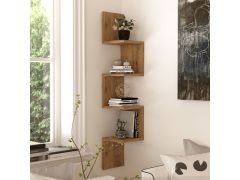 מדף קיר פינתי מודרני קופנהגן גוון עץ