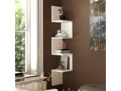 מדף קיר פינתי מודרני קופנהגן גוון לבן