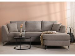 ספה פינתית תלת מושבית בד בגוון מוקה כהה 260 ס"מ דגם RANDEVU