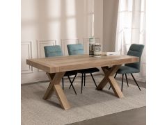 שולחן אוכל בגוון אלון מעושן 100*180 ס"מ דגם אושן