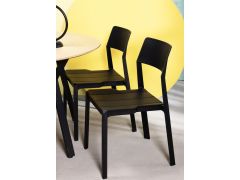 כסא פינת אוכל שחור פלסטיק קשיח דגם GLONG