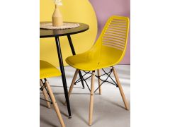 כסא פינת אוכל צהוב פלסטיק קשיח דגם ANDY