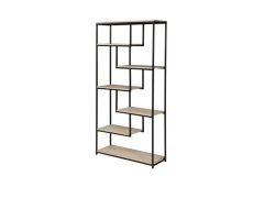 כוננית מדפים 90*30 ס"מ גובה 180בגוון טבעי דגם TRANO