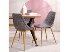 כסא פינת אוכל אפור פלסטיק קשיח דגם ZOY