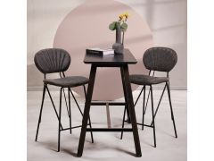 כסא בר דמוי עור אפור משענת גב דגם BODY