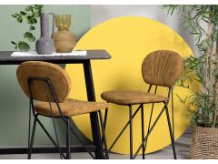 כסא בר דמוי עור חום צהבהב משענת גב דגם BODY