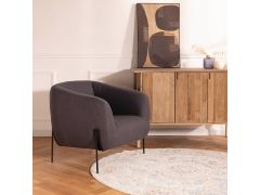 כורסא בד בגוון אפור כהה דגם לייקה