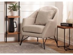 כורסא בד בגוון קרם דגם סינגל