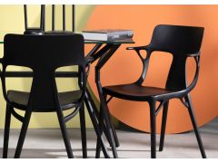 כסא פינת אוכל נערם שחור פלסטיק קשיח דגם ELMO