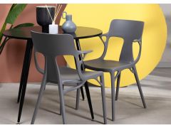 כסא פינת אוכל נערם אפור פלסטיק קשיח דגם ELMO