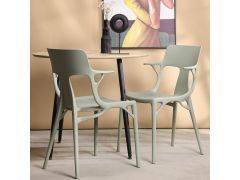 כסא פינת אוכל נערם ירוק פלסטיק קשיח דגם ELMO