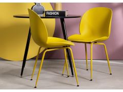 כסא פינת אוכל צהבהב פלסטיק קשיח דגם AROL