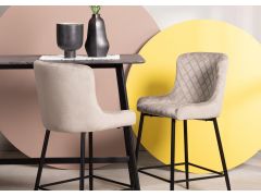 כסא בר בז' בד קטיפה משענת גב דגם APEX