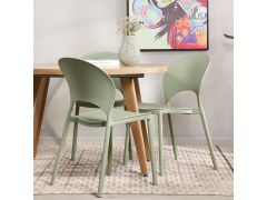 כסא פינת אוכל ירוק פלסטיק קשיח דגם LANA