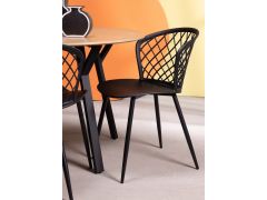 כסא פינת אוכל שחור פלסטיק קשיח דגם DECORO