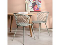 כסא פינת אוכל ירוק פלסטיק קשיח דגם DECORO