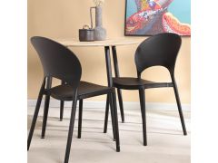 כסא פינת אוכל שחור פלסטיק קשיח דגם LANA