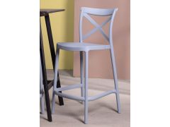 כסא בר כחלחל משענת גב פלסטיק קשיח דגם XISO