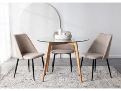 כסא פינת אוכל בז' מרופד דגם PRIZMO