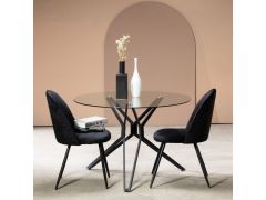 כסא פינת אוכל שחור מרופד דגם SCOLO